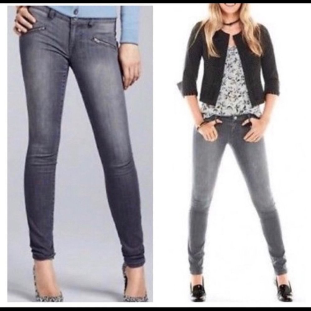Cabi Zipper Detail Gray Skinny Jeans Style 5167  [221]